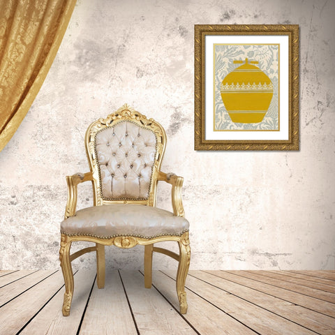 Pottery Patterns II Gold Ornate Wood Framed Art Print with Double Matting by Vess, June Erica