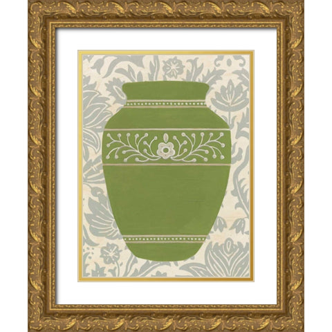 Pottery Patterns III Gold Ornate Wood Framed Art Print with Double Matting by Vess, June Erica