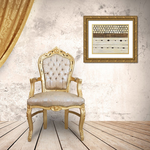 Dazzle I Gold Ornate Wood Framed Art Print with Double Matting by Avondet, Natalie