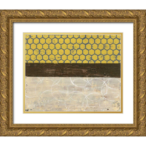 Honey Comb Abstract II Gold Ornate Wood Framed Art Print with Double Matting by Avondet, Natalie