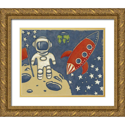 Space Explorer I Gold Ornate Wood Framed Art Print with Double Matting by Zarris, Chariklia