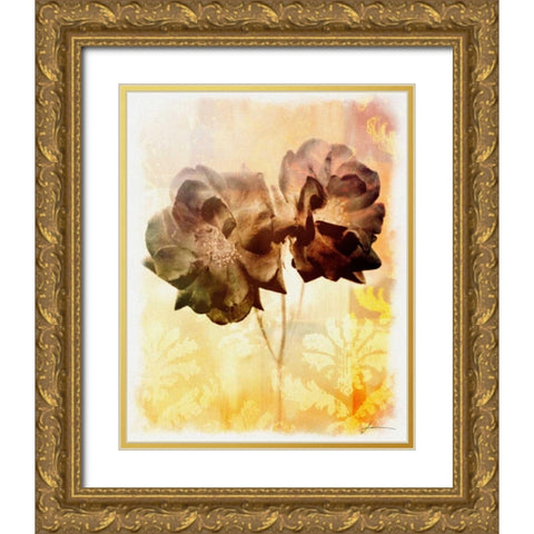 Brocade Garden I Gold Ornate Wood Framed Art Print with Double Matting by Burghardt, James