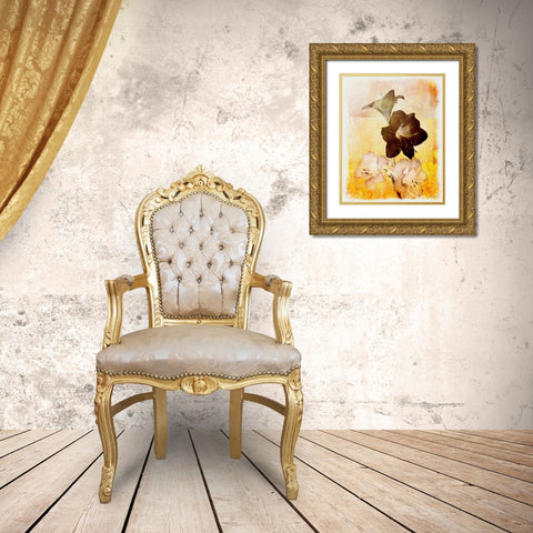 Brocade Garden II Gold Ornate Wood Framed Art Print with Double Matting by Burghardt, James