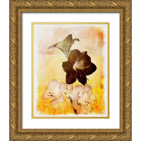 Brocade Garden II Gold Ornate Wood Framed Art Print with Double Matting by Burghardt, James