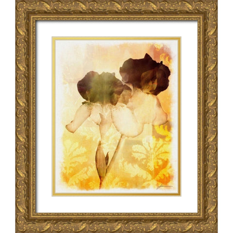 Brocade Garden IV Gold Ornate Wood Framed Art Print with Double Matting by Burghardt, James