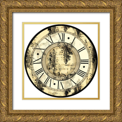 Small Aged Elegance Clock Gold Ornate Wood Framed Art Print with Double Matting by Vision Studio