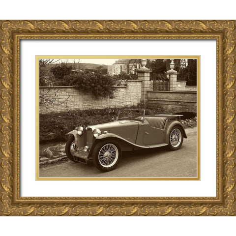 Vintage Cars II Gold Ornate Wood Framed Art Print with Double Matting by Vision Studio