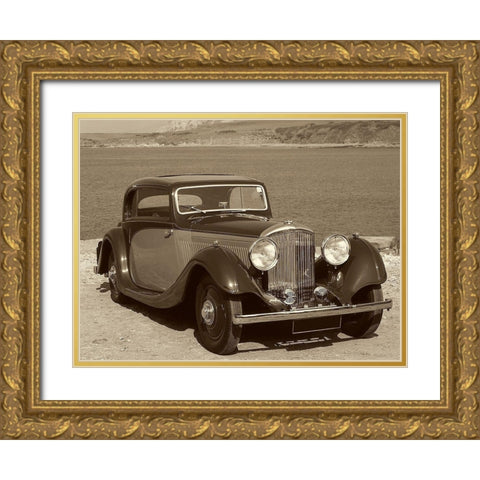 Vintage Cars IV Gold Ornate Wood Framed Art Print with Double Matting by Vision Studio
