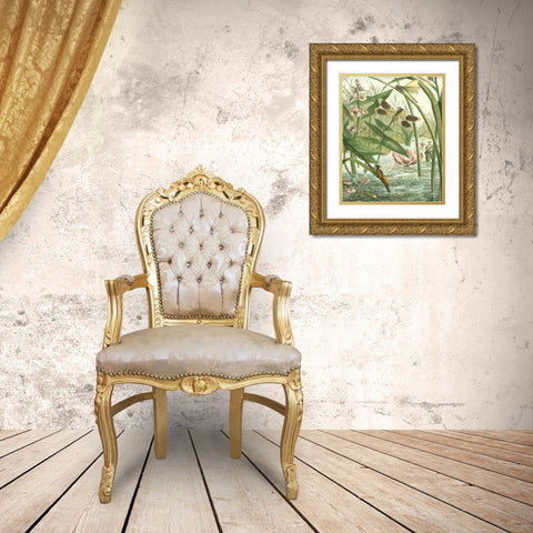Dragonfly Gathering II Gold Ornate Wood Framed Art Print with Double Matting by Vision Studio
