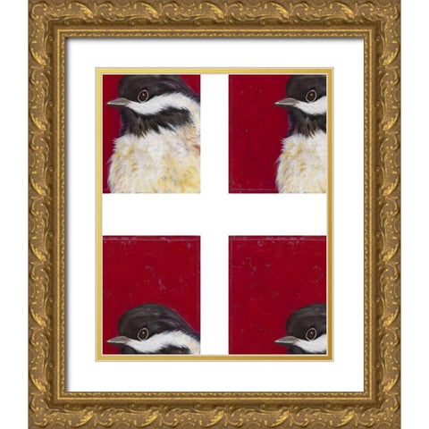 Small Aviary II Gold Ornate Wood Framed Art Print with Double Matting by Zarris, Chariklia