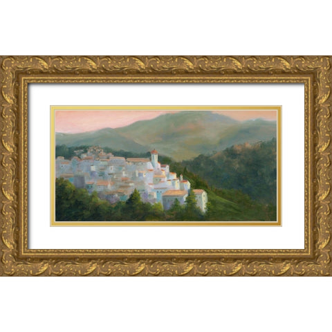 Spanish Village Gold Ornate Wood Framed Art Print with Double Matting by Weber|Mary Jean