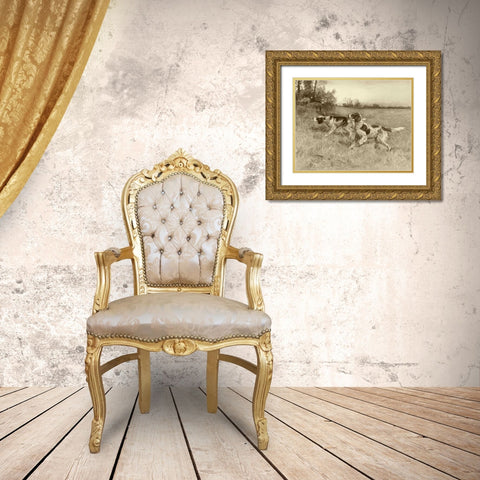 A Thrilling Moment Gold Ornate Wood Framed Art Print with Double Matting by Osthaus, E.H.