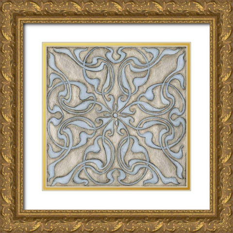 Silver Filigree V Gold Ornate Wood Framed Art Print with Double Matting by Meagher, Megan