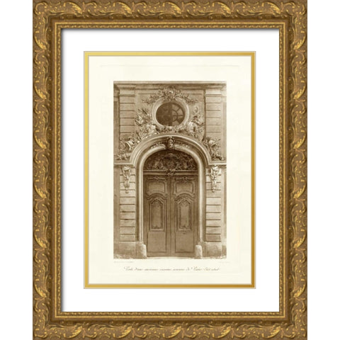 Ornamental Door I Gold Ornate Wood Framed Art Print with Double Matting by Lambert, Marcel