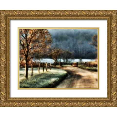 Morning Frost Gold Ornate Wood Framed Art Print with Double Matting by Head, Danny