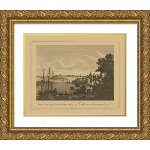 Italian Landscape III Gold Ornate Wood Framed Art Print with Double Matting by Vision Studio