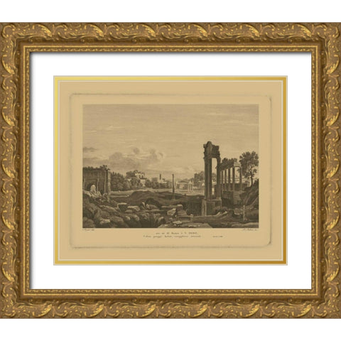 Italian Landscape IV Gold Ornate Wood Framed Art Print with Double Matting by Vision Studio