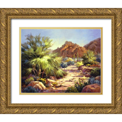 Desert Beauty Gold Ornate Wood Framed Art Print with Double Matting by Johnston, Maxine