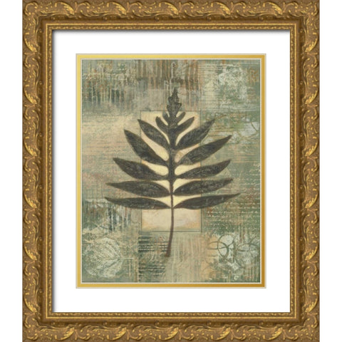 Leaf Textures I Gold Ornate Wood Framed Art Print with Double Matting by Wyatt Jr., Norman
