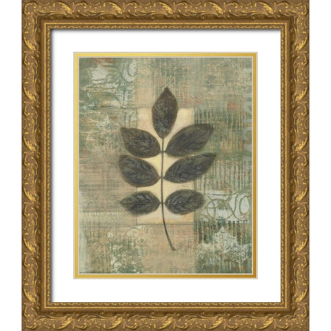 Leaf Textures II Gold Ornate Wood Framed Art Print with Double Matting by Wyatt Jr., Norman