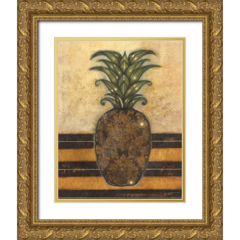 Regal Pineapple II Gold Ornate Wood Framed Art Print with Double Matting by Wyatt Jr., Norman