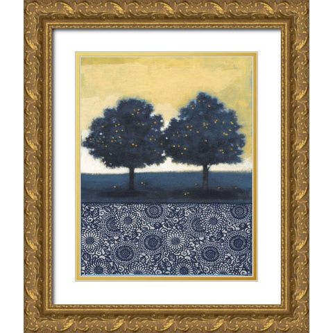 Blue Lemon Tree II Gold Ornate Wood Framed Art Print with Double Matting by Wyatt Jr., Norman