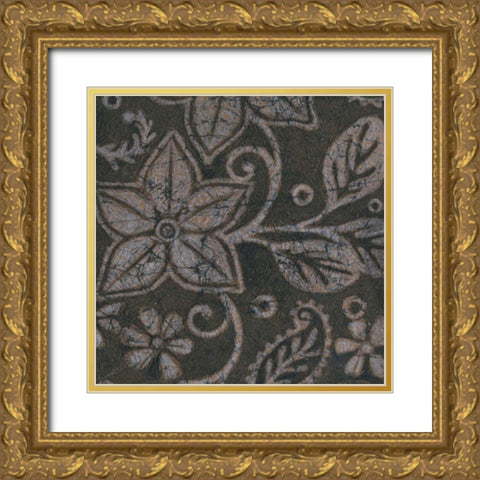 Island Batik I Gold Ornate Wood Framed Art Print with Double Matting by Wyatt Jr., Norman
