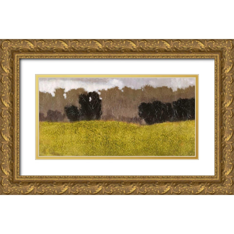 Tuscan Field II Gold Ornate Wood Framed Art Print with Double Matting by Vision Studio