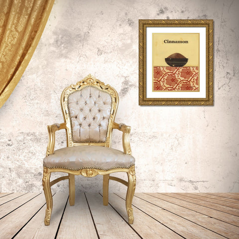 Exotic Spices - Cinnamon Gold Ornate Wood Framed Art Print with Double Matting by Wyatt Jr., Norman