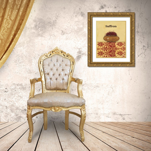Exotic Spices - Saffron Gold Ornate Wood Framed Art Print with Double Matting by Wyatt Jr., Norman