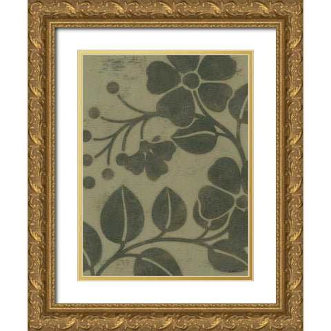 Sage Textile I Gold Ornate Wood Framed Art Print with Double Matting by Wyatt Jr., Norman
