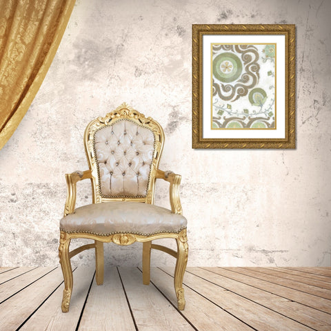 Earth Suzani II Gold Ornate Wood Framed Art Print with Double Matting by Wyatt Jr., Norman