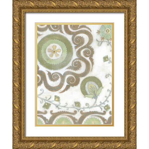 Earth Suzani II Gold Ornate Wood Framed Art Print with Double Matting by Wyatt Jr., Norman