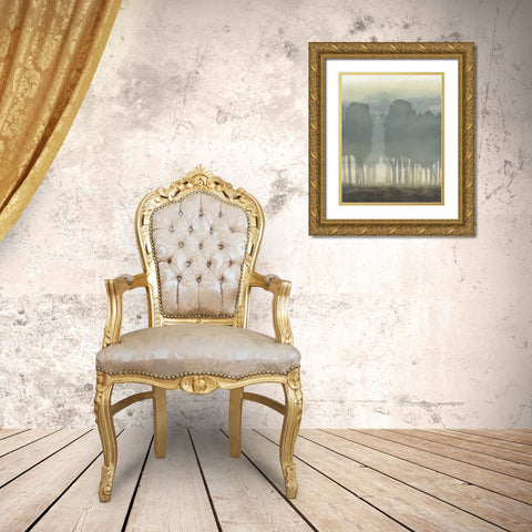 Treeline Haze I Gold Ornate Wood Framed Art Print with Double Matting by Vision Studio