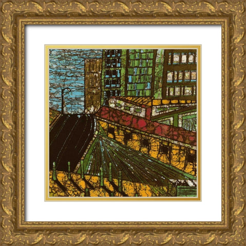City One Gold Ornate Wood Framed Art Print with Double Matting by Davis, Andrea