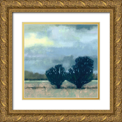 Moonlit Field I Gold Ornate Wood Framed Art Print with Double Matting by Vision Studio