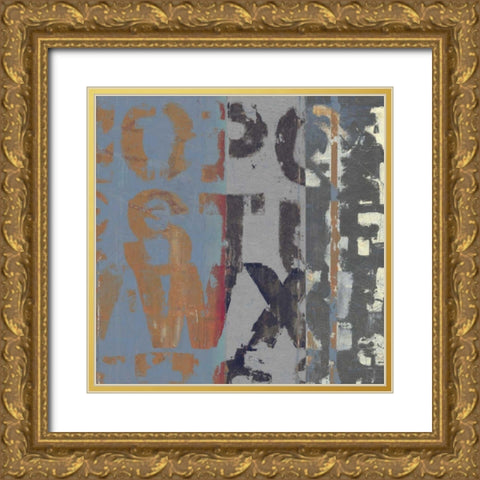 Alphabet Overlay II Gold Ornate Wood Framed Art Print with Double Matting by Vision Studio