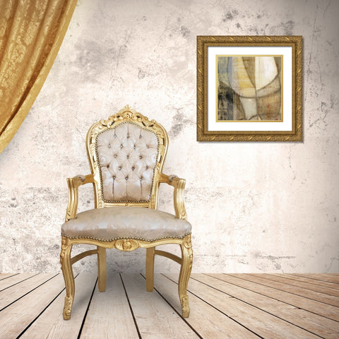 Textures Align I Gold Ornate Wood Framed Art Print with Double Matting by Vision Studio