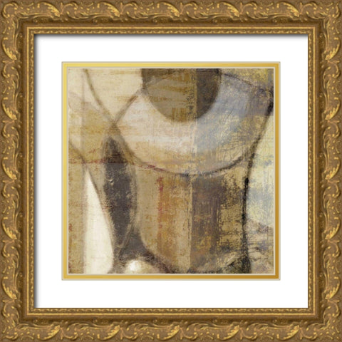 Textures Align II Gold Ornate Wood Framed Art Print with Double Matting by Vision Studio