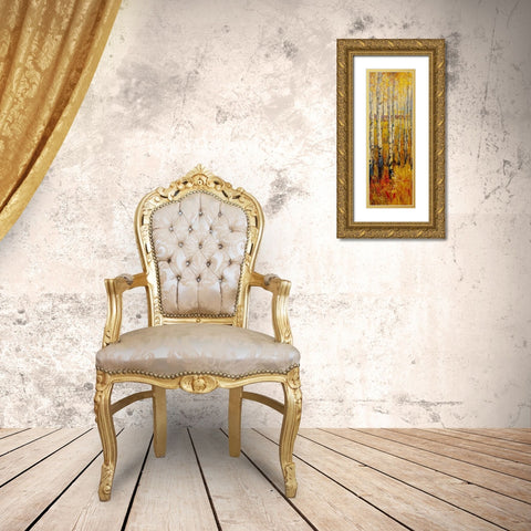 Custom Vivid Birch Forest II (ASH) Gold Ornate Wood Framed Art Print with Double Matting by OToole, Tim