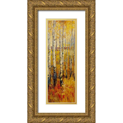 Custom Vivid Birch Forest II (ASH) Gold Ornate Wood Framed Art Print with Double Matting by OToole, Tim