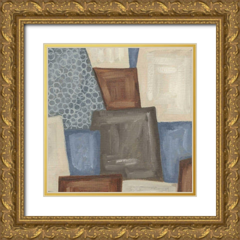 Trapezoids I Gold Ornate Wood Framed Art Print with Double Matting by Deans, Karen
