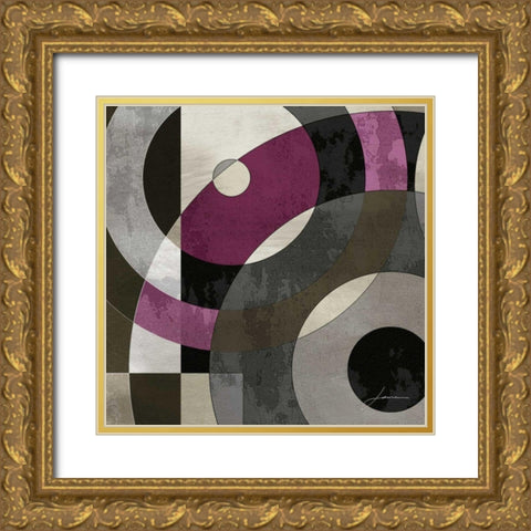 Concentric Squares I Gold Ornate Wood Framed Art Print with Double Matting by Burghardt, James