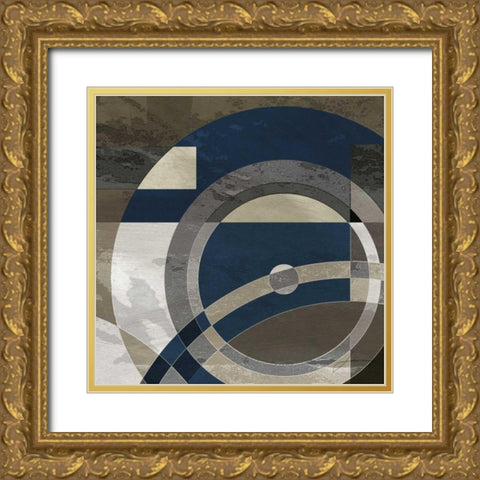 Concentric Squares II Gold Ornate Wood Framed Art Print with Double Matting by Burghardt, James