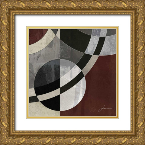 Concentric Squares III Gold Ornate Wood Framed Art Print with Double Matting by Burghardt, James