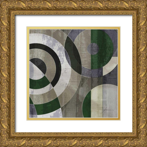 Concentric Squares IV Gold Ornate Wood Framed Art Print with Double Matting by Burghardt, James