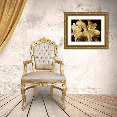 Yvoire Flower II Gold Ornate Wood Framed Art Print with Double Matting by Perry, Rachel