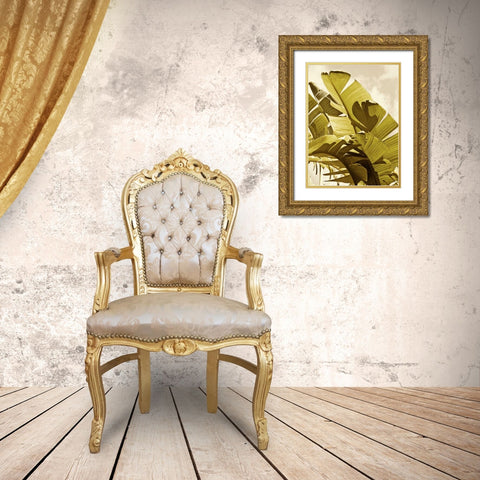 Palm Fronds I Gold Ornate Wood Framed Art Print with Double Matting by Perry, Rachel
