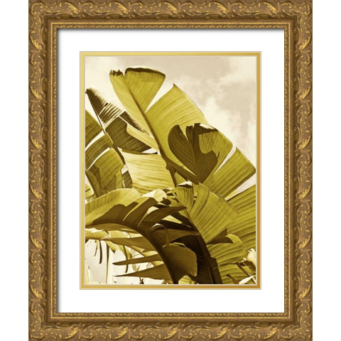 Palm Fronds I Gold Ornate Wood Framed Art Print with Double Matting by Perry, Rachel
