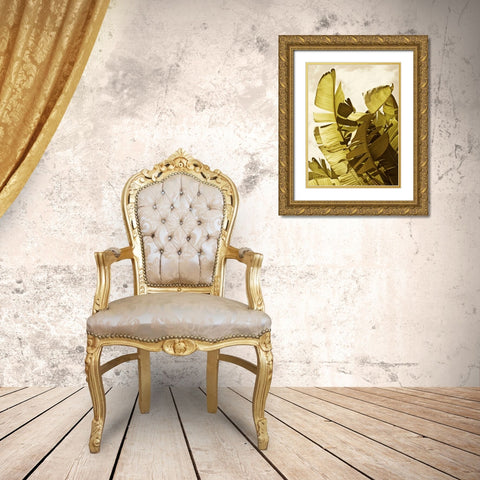 Palm Fronds II Gold Ornate Wood Framed Art Print with Double Matting by Perry, Rachel
